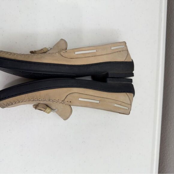Salvatore Ferragamo Womens Shoes Loafers Size 8 Beige SuedeTassel Dress Slip-On - Picture 7 of 11
